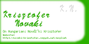 krisztofer novaki business card